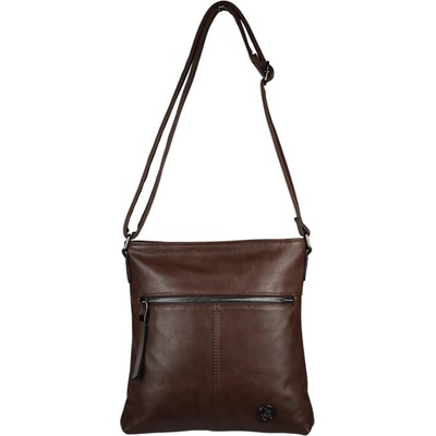 KERRY dámska crossbody koženková kabelka Tmavohnedá