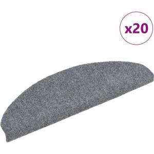 vidaXL Самозалепващи се постелки за стълби, 20 бр. , 65x21x4 см, светлосиви, полукръгли, големи (B.V.)