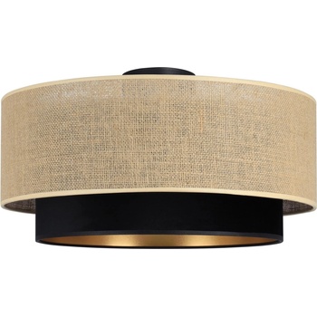 BELIS Плафон SARTA 1xE27/60W/230V Ø 45 см черен/джут (BE0943)