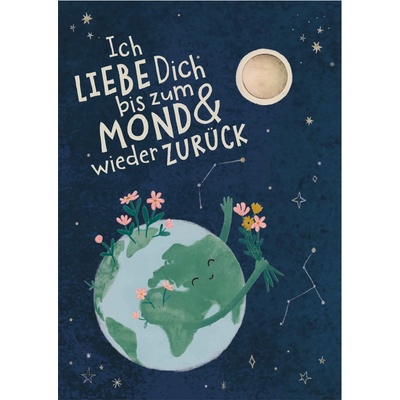 Blossombs Seed Bomb Card "I love you to the moon & back!" 1 ks