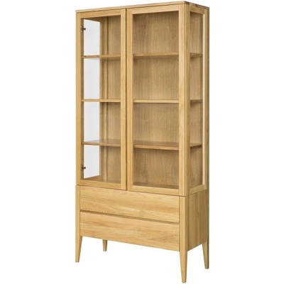 Drewmax Vitrína KW339, 95x195x40, dub (Barva dřeva: Bělená)