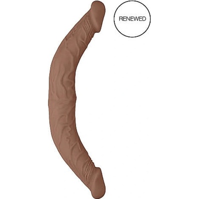 RealRock Double Dong 14 dvojité dildo 36 cm tmavé prírodné