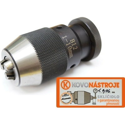 Vrtačkové sklíčidlo rychloupínací 1 - 10 mm B12 PROFI, házivost do 0,06mm JS-SKLR-1-10-B12-42-GAR