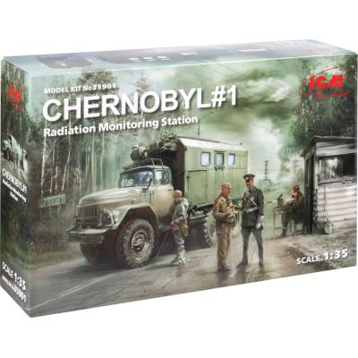 ICM Chernobyl 1. Radiation Monitoring Station ZiL-131 KShM & 5 figures 1:35