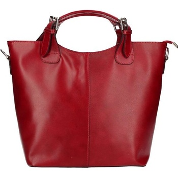 Velká kožená dámská shopper kabelka červená