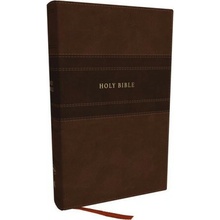 NKJV Holy Bible, Personal Size Large Print Reference Bible, Brown, Leathersoft, 43,000 Cross References, Red Letter, Thumb Indexed, Comfort Print: New