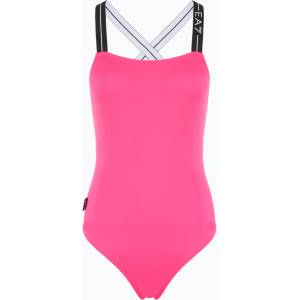 Giorgio Armani Logo Tape One Piece бански костюм неоново розово