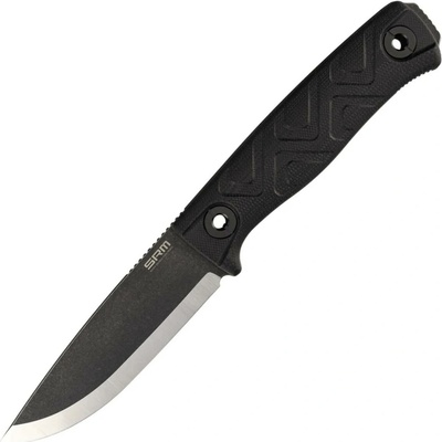 SRM Bushcut 702T-GB 14C28N stonewashed with black G10 handle
