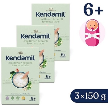 Kendamil Mliečna s brokolicou, karfiolom a rajčinami 3 x 150 g