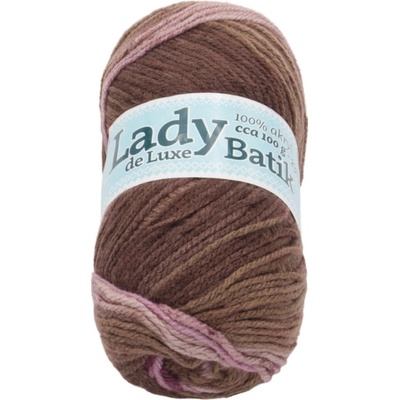 Bellatex Příze LADY de Luxe BATIK 100g / 238 m růžová, hnědá