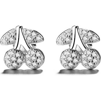 DELIS Сребърни обеци от проба 925, jw751, черешова шарка, с родиево покритие (jw751)