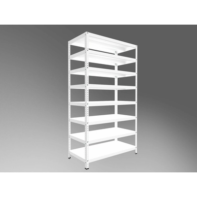 Biedrax Regál 75 x 130 x 250 cm 8 polic biely