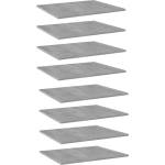 vidaXL Рафтове за етажерка, 8 бр, бетонно сиви, 60x50x1, 5 см, ПДЧ (805275)