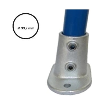 Konstrukční fitinka, spojka ocelových trubek pr. 33,7 mm – podstava přírubová úhlová 0-11°, 152-B34