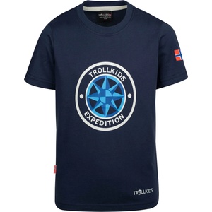 TROLLKIDS Детска тениска Trollkids Kid's Windrose T T-shirt - Navy / Cloudy Grey - размер 164 (EU) (704-1810-0518)