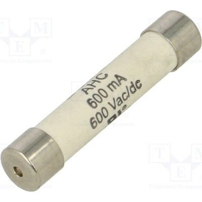 EATON/BUSSMANN AHC-600-R Pojistka: tavná; 6,3x32mm; keramická,kulatý; 600mA; 600VAC; 600VDC