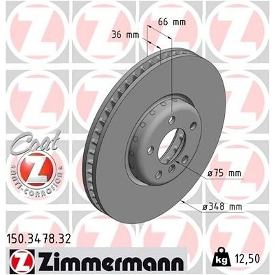 Brzdový kotúč ZIMMERMANN 150.3478.32 (150347832)