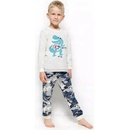 Chlapčenské pyžamo Dino dlhé béžový melír