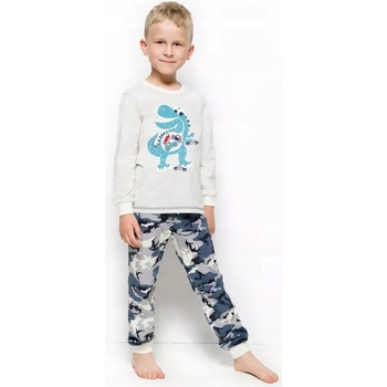 Chlapčenské pyžamo Dino dlhé béžový melír