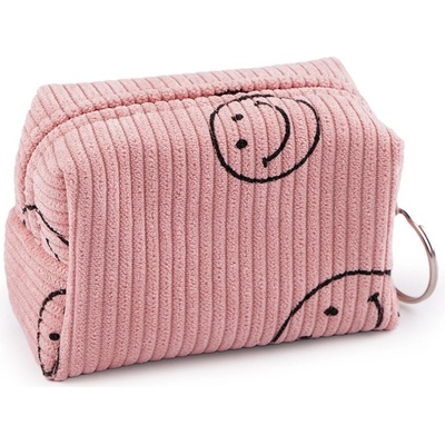 Klíčenka Dívčí pouzdro smajlík 9x6 cm - pudrová