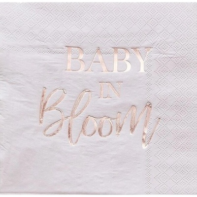 Ginger Ray ubrousky papírové Baby in Bloom 32x32cm 16ks