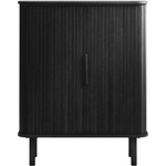 Unique Furniture Черен шкаф в дъбов декор с плъзгащи се врати 113x90 cm Cavo - Unique Furniture (48954641)