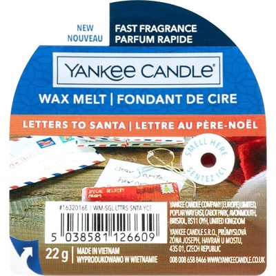 Yankee Candle Letters to Santa Vánoční dopisy vonný vosk do aromalampy 22 g