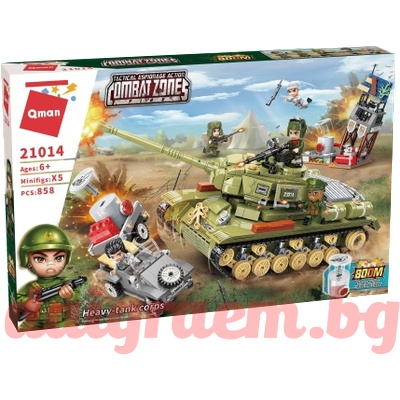 Qman Конструктор qman 21014 Военен танков корпус (q21014)