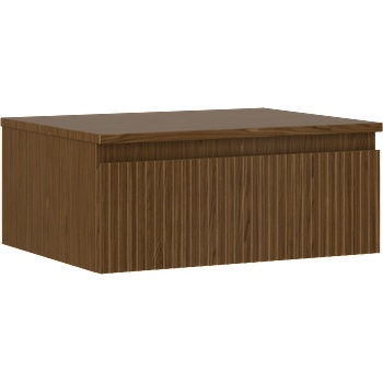 Mexen Rivel шкафче за баня с умивалник 60 см с плот, 1 чекмедже, гофриран, орех - 91A20-06023-1-BFC86 (91A20-06023-1-BFC86)