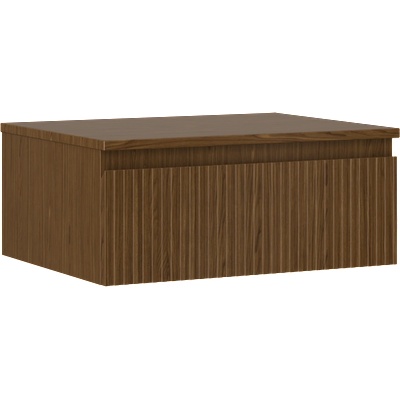 Mexen Rivel шкафче за баня с умивалник 60 см с плот, 1 чекмедже, гофриран, орех - 91A20-06023-1-BFC86 (91A20-06023-1-BFC86)