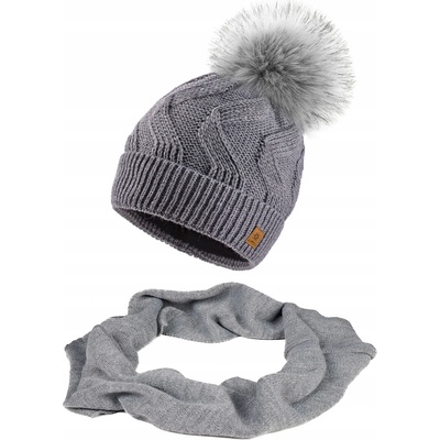 Fashionweek Dámská souprava čepice a šály WOOL-SET šedý