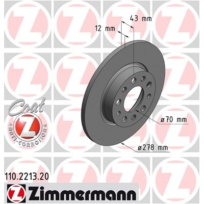 ZIMMERMANN Brzdový kotúč 110221320