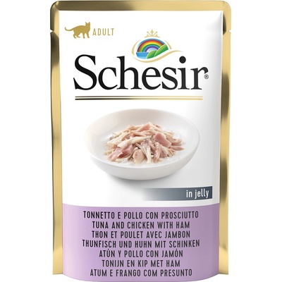 Schesir Cat Adult tuňák a kuře se šunkou 6 x 85 g