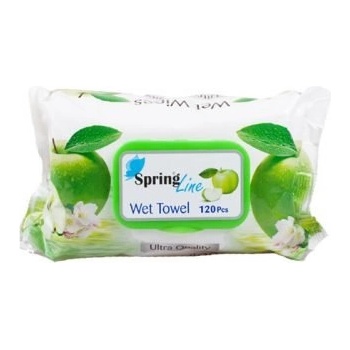 Spring Line Мокри кърпи 120бр - Зелена ябълка (273)