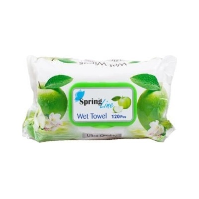 Spring Line Мокри кърпи 120бр - Зелена ябълка (273)
