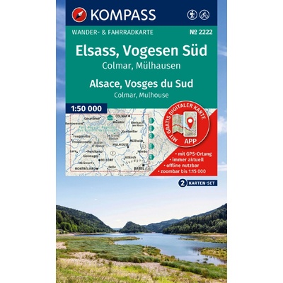 2222 Elsass, Alsace, Vogesen Süd 1: 50 000 KOMPASS