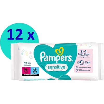 PAMPERS Detské vlhčené obrúsky Sensitive 12 x 52 ks