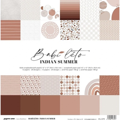 PAPERO AMO ♥ Sada scrapbook papírů 12"x12" - BABÍ LÉTO / Oboustranné