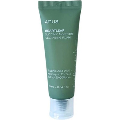 Anua Heartleaf Succinic Moisture Cleansing Foam MINI - Успокояваща почистваща пяна за лице MINI 25мл