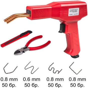 Raider Поялник за лепене на автомобилни брони и пластмаса raider rd-hspw01, 60w, с аксесоари, в куфар (076206)