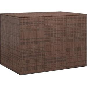  Кутия за градински възглавници PE ратан 145x100x103 см кафява