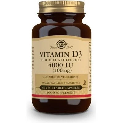 Solgar Хранителна добавка Витамин Д3 100 мг , Solgar Solgar Vitamin D-3 4000IU 100ug 60veg. caps