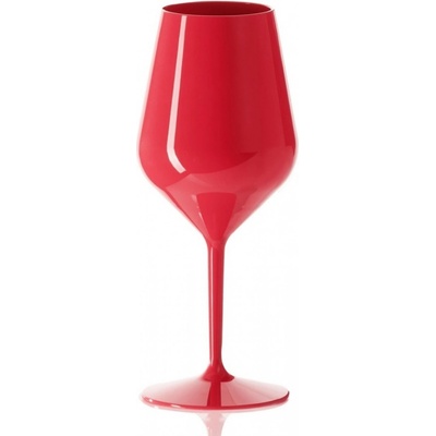 nero Gold Plast Plastová zbitná červená na víno a koktejly na stopce 470 ml