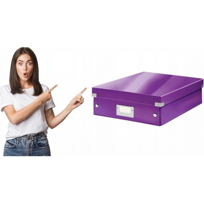 Leitz Střední univerzální krabice Click & Store, Purpurová