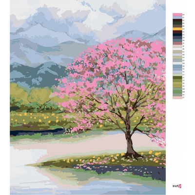 Zuty Malování podle čísel ROZKVETLÁ SAKURA U VODY