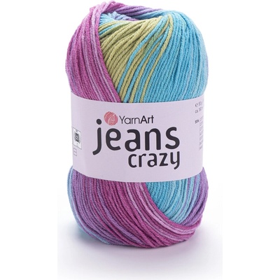 Yarn Art Jeans Crazy 8211 růžová, fialová, zelenkavá, světle tyrkysová