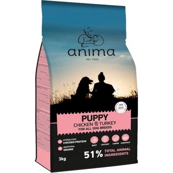 Image 1 of Anima PUPPY TURKEY CHICKEN All dog breeds - храна за подрастващи кучета от всички породи, с цвекло, цикория, рожков и розмарин - 14 кг, Италия
