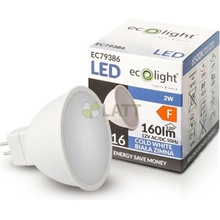 Ecolight LED žiarovka MR16 12V 2W studená biela