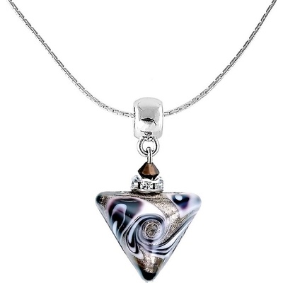 Lampglas Unikátny náhrdelník cleopatra`s dream triangle s perlou NTA13