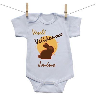 Boodyy Body s krátkým rukávem Veselé Velikonoce s jménem děťátka